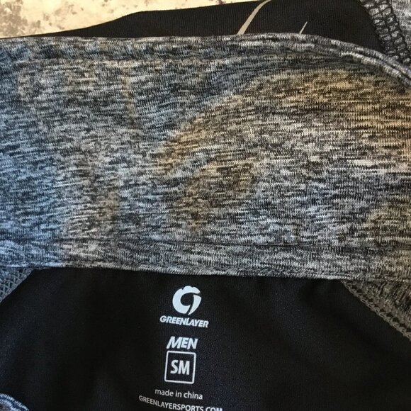Green Layer "Giant Race" Quarter Zip Pullover Running Sweatshirt Sz Small Gray - Picture 9 of 9